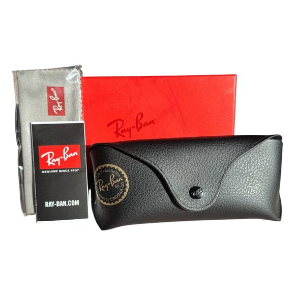 RayBan Sunglasses Box & Case ONLY Black Cleaning Cloth Set New *Empty* Original - Picture 10 of 10